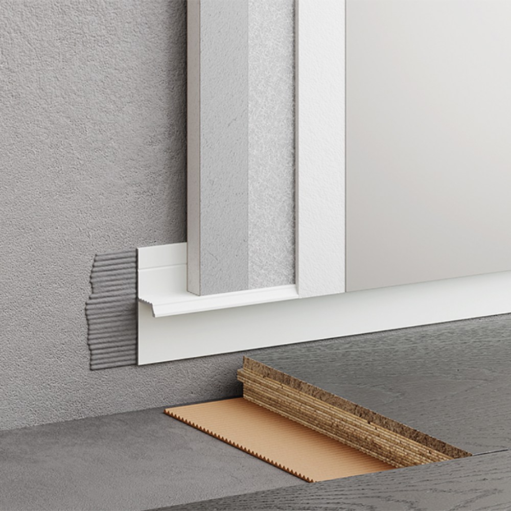 Плинтус алюминиевый теневой с подсветкой Modern Decor RAL 9003 Белый 73-38-47 2500×20×12,8