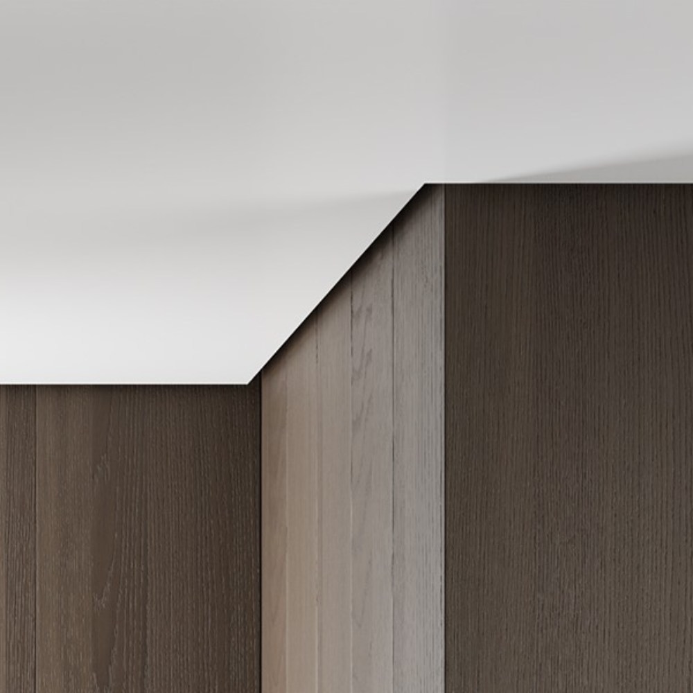 Профиль теневой алюминиевый Modern Decor RAL 9005 Черный муар 52-79-46 2500×38×45 фото в интерьере