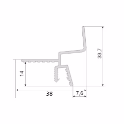 Профиль теневой алюминиевый Modern Decor RAL 9005 Черный муар 13-36-70 2000×33,7×38