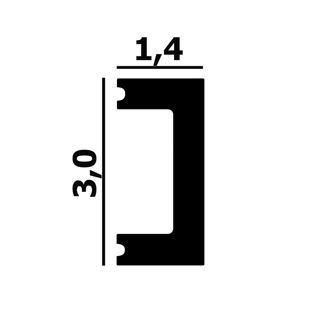 Молдинг под покраску Перфект Плюс P123 2800×30×14