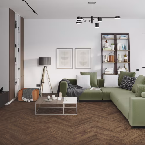 Кварцвиниловый SPC ламинат Damy Floor London Дерби 0036-1 венгерская елка 615×123×4