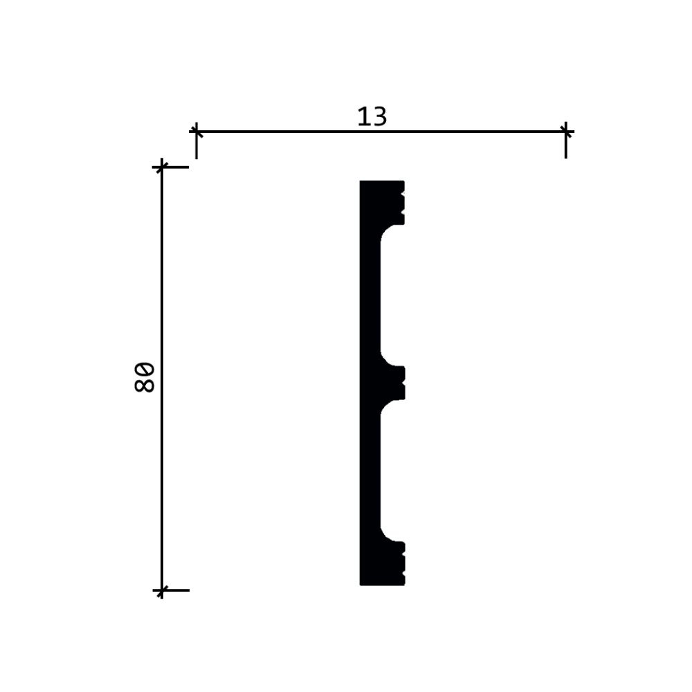 Плинтус под покраску гибкий Decor-Dizayn Грани DD708F 2000×80×13