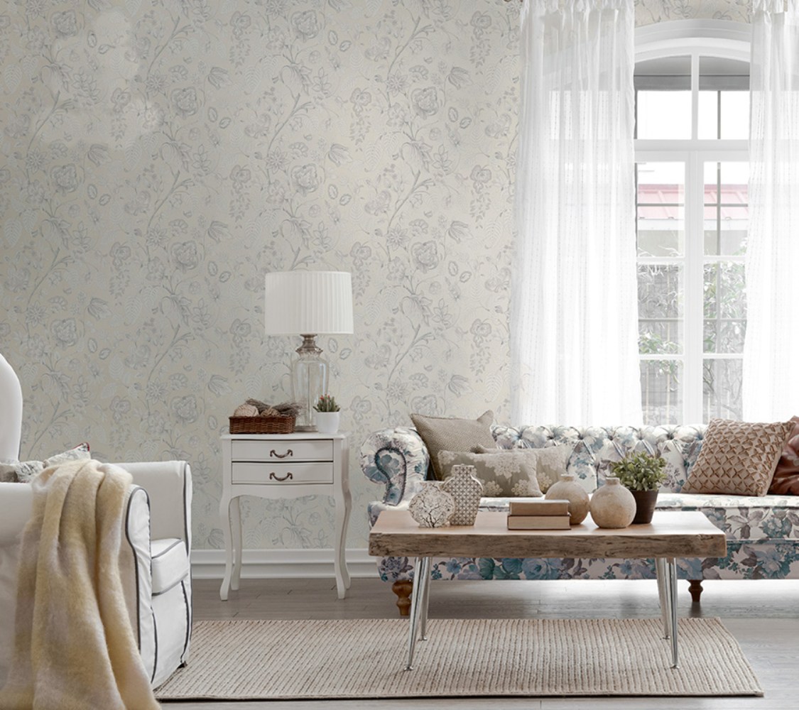 Обои WallTrend Imperial Aurora Jacobin Flowers IMP11001/1 10×1 фото в интерьере
