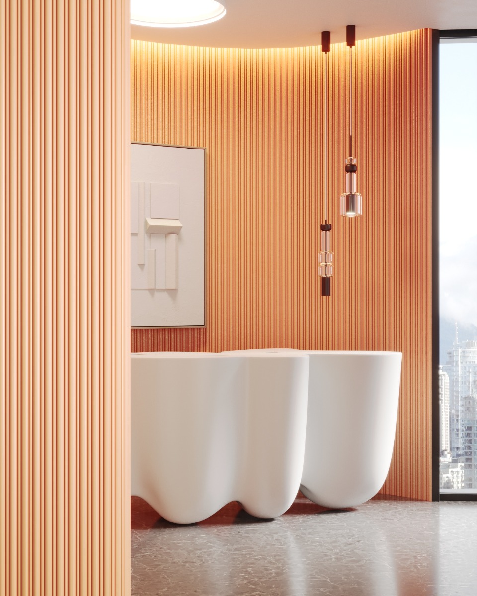 Стеновая панель под покраску Orac Decor WX211 Flute 2000×255×17 фото в интерьере