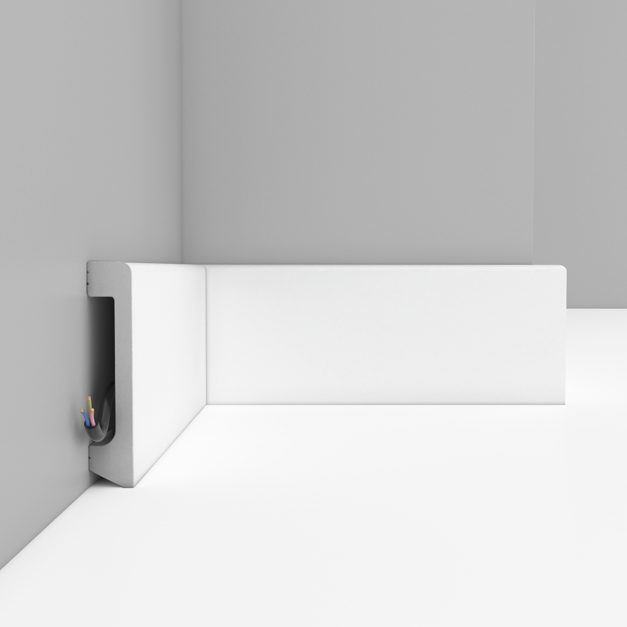 Плинтус Decomaster Белый D235-115 матовый 2400×80×17