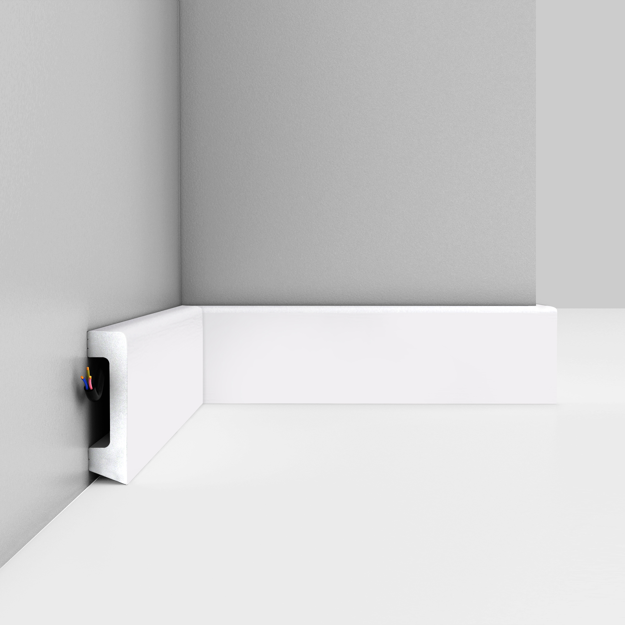 Плинтус Decomaster Белый D234-115 матовый 2400×58×16