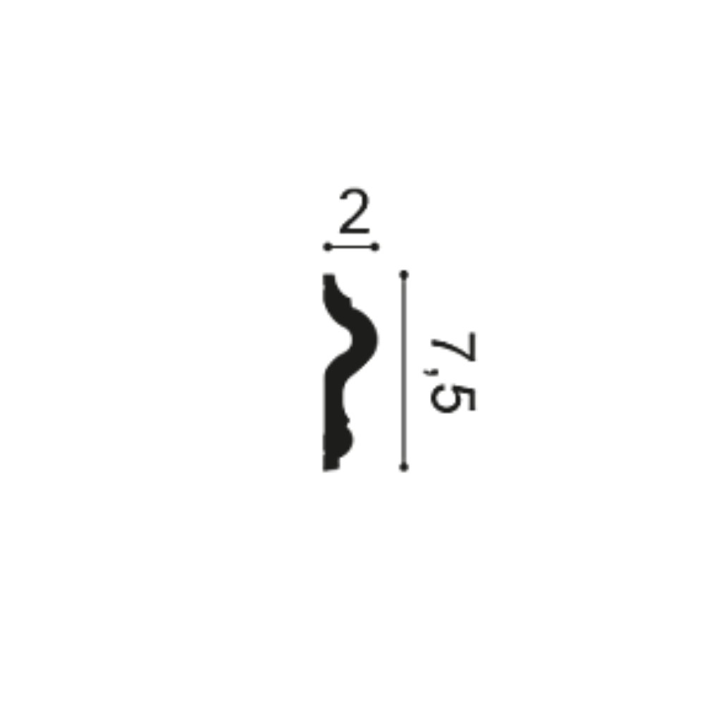 Гибкий молдинг под покраску Orac Decor Select PX202F 2000×75×20