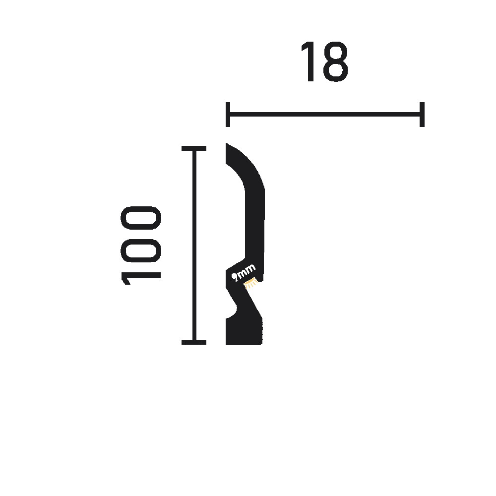 Плинтус под покраску Decor-Dizayn Грани DD700 2000×100×18,1