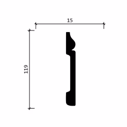 Плинтус под покраску Decor-Dizayn Грани DD004 2000×119×15