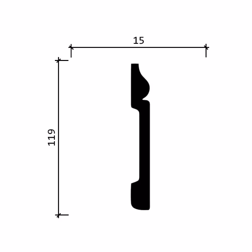 Плинтус под покраску Decor-Dizayn Грани DD004 2000×119×15