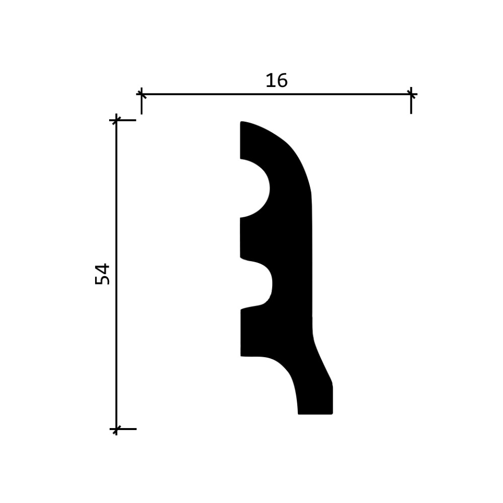 Плинтус под покраску Decor-Dizayn Грани DD18 2000×54×16