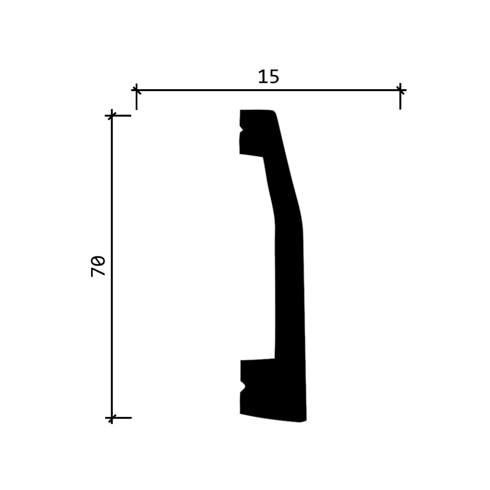 Плинтус под покраску Decor-Dizayn Грани DD125 2000×70×15