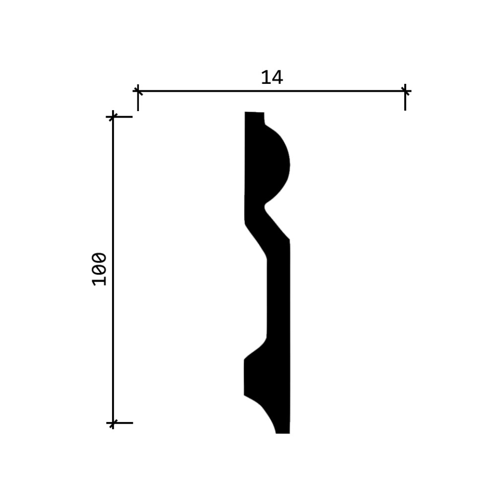 Плинтус под покраску Decor-Dizayn Грани DD137 2000×100×14