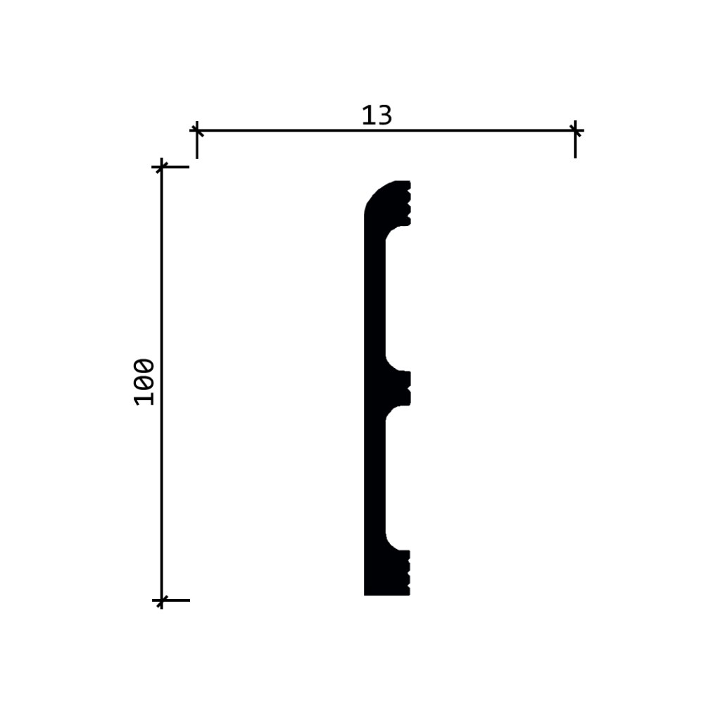 Плинтус под покраску Decor-Dizayn Грани DD707 2000×100×13