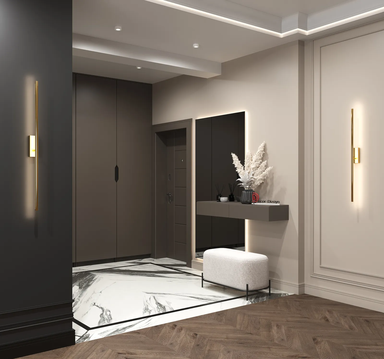 Плинтус под покраску Decor-Dizayn Modern DD724 2000×120×16 фото в интерьере