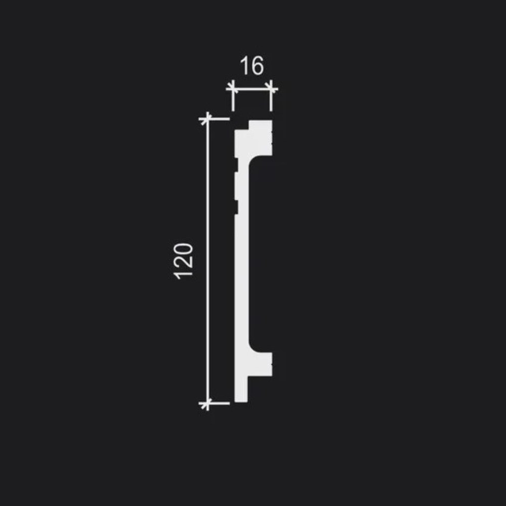 Плинтус под покраску Decor-Dizayn Modern DD724 2000×120×16