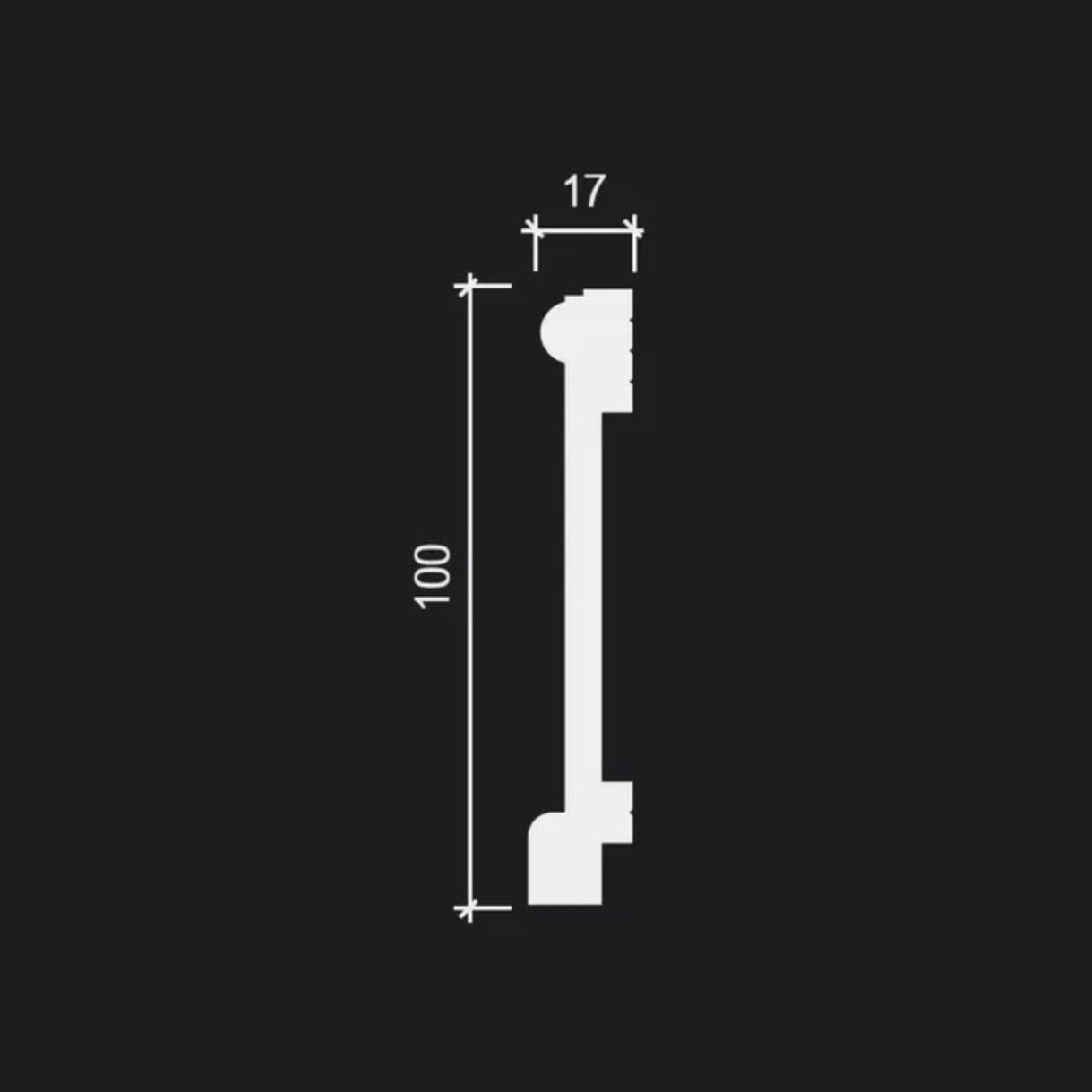 Плинтус под покраску Decor-Dizayn Estet DD712 2000×100×17