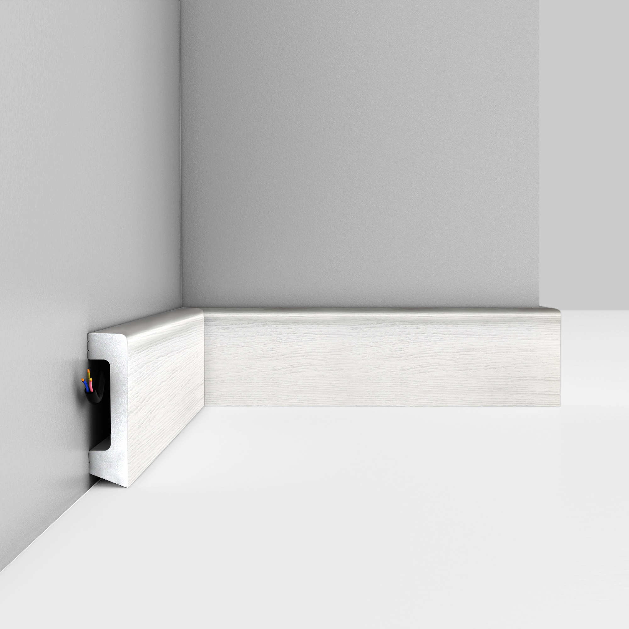 Плинтус Decomaster Ясень белый D234-84 2400×58×16