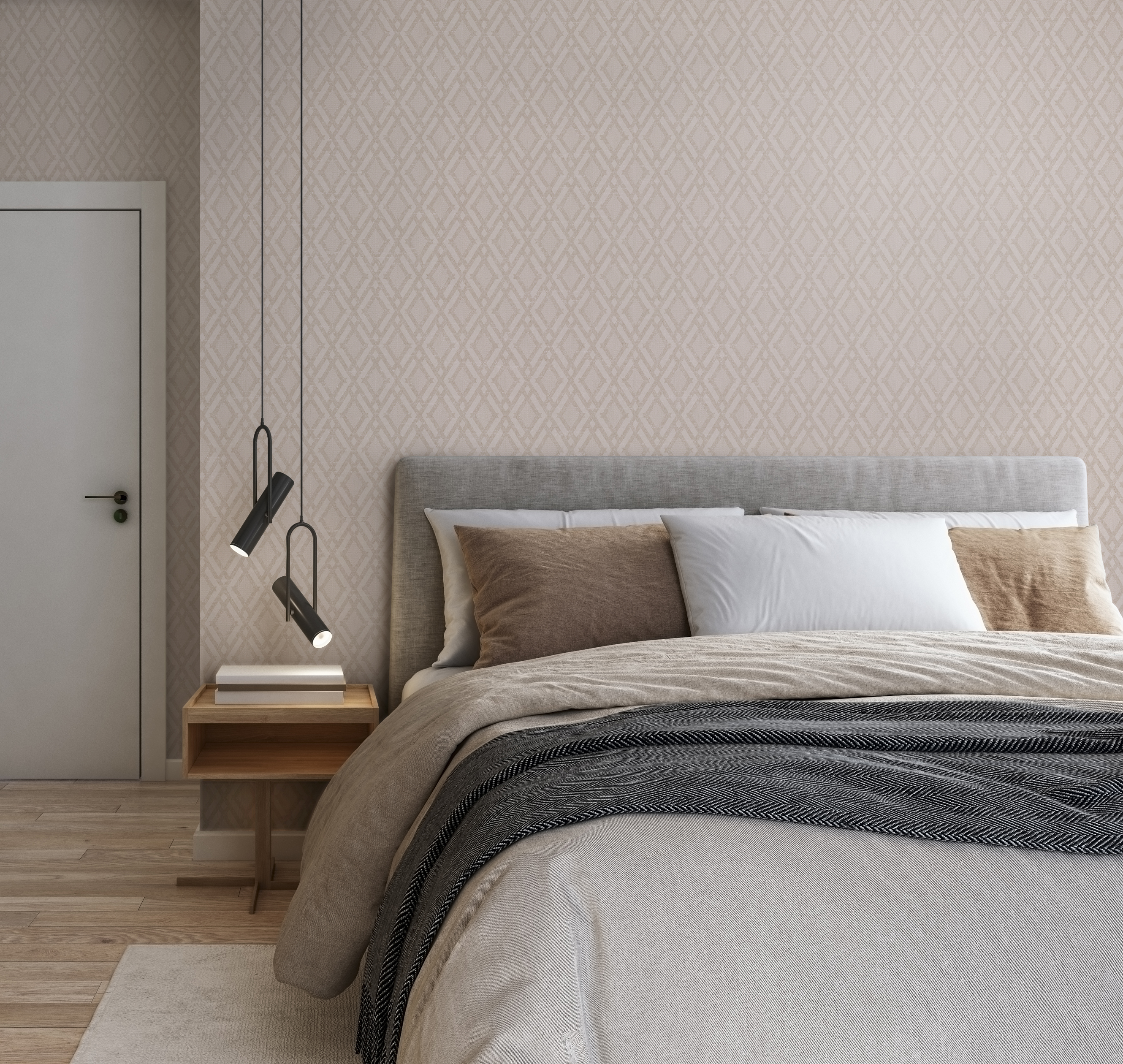 Обои Milassa Сканди Дзен Ромбы JA2 002 10,05×1 фото в интерьере