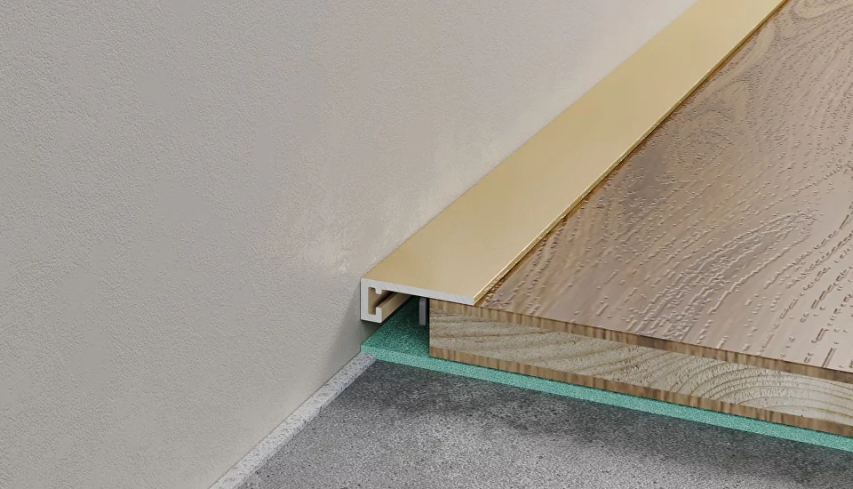 Микроплинтус алюминиевый Laconistiq Micro 19 ARM Золото 19-14-245 2450×19×5,5