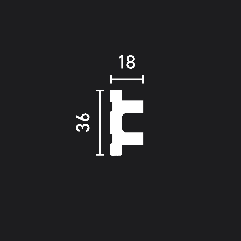 Молдинг из полистирола под покраску Decor-Dizayn Modern DD633 2000×36×18