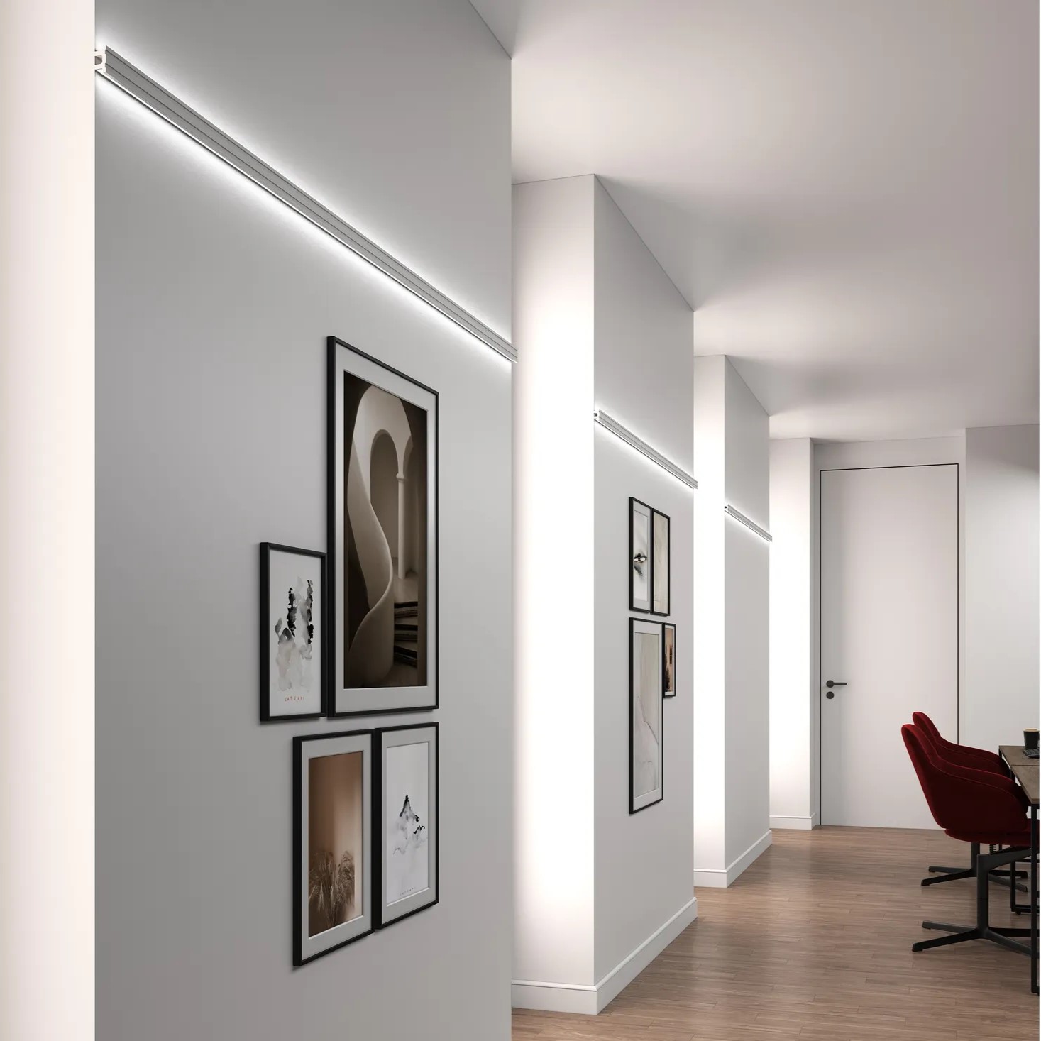 Молдинг из полистирола под покраску Decor-Dizayn Modern DD633 2000×36×18 фото в интерьере