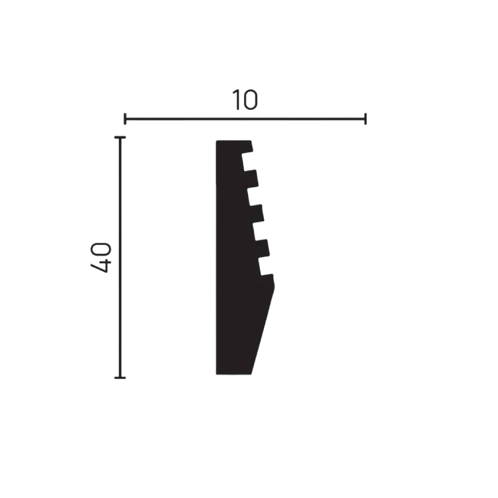 Молдинг из полистирола под покраску Decor-Dizayn Грани DD619 2000×40×10