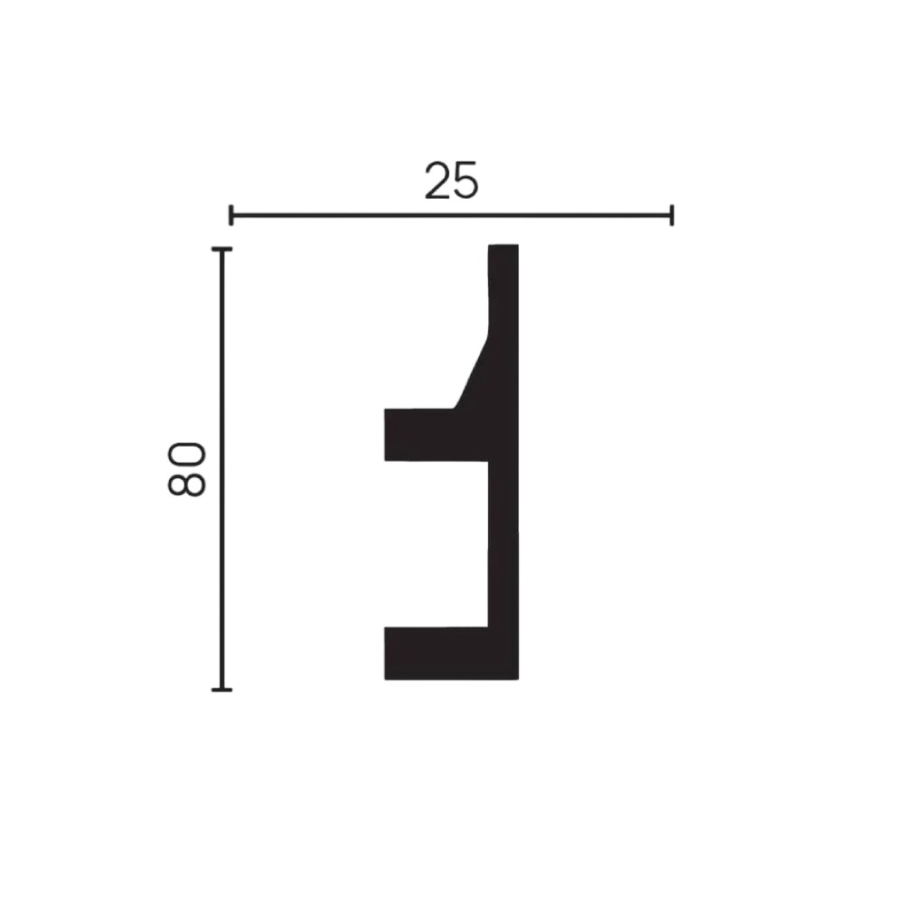 Молдинг из полистирола под покраску Decor-Dizayn Грани DD615 2000×80×25