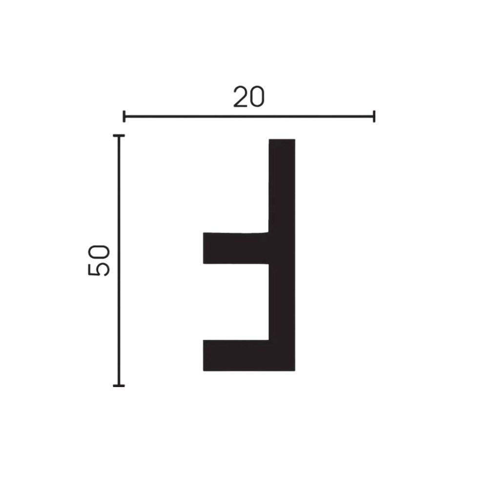 Молдинг из полистирола под покраску Decor-Dizayn Грани DD617 2000×50×20