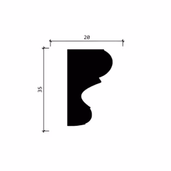 Молдинг из полистирола под покраску Decor-Dizayn DD607 2000×35×20