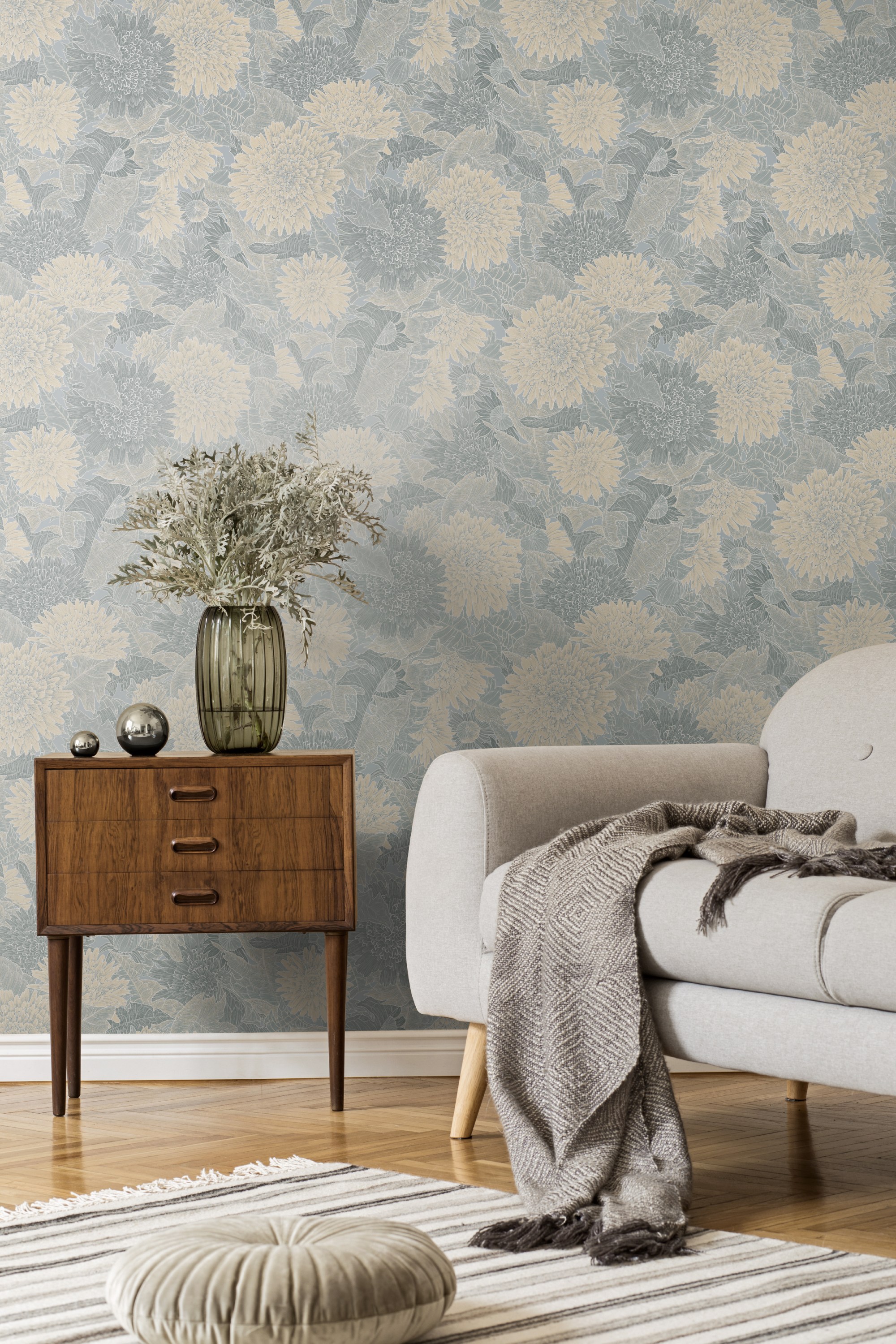 Обои Milassa Микадо Одуванчик KTS6 006 10,05×1 фото в интерьере