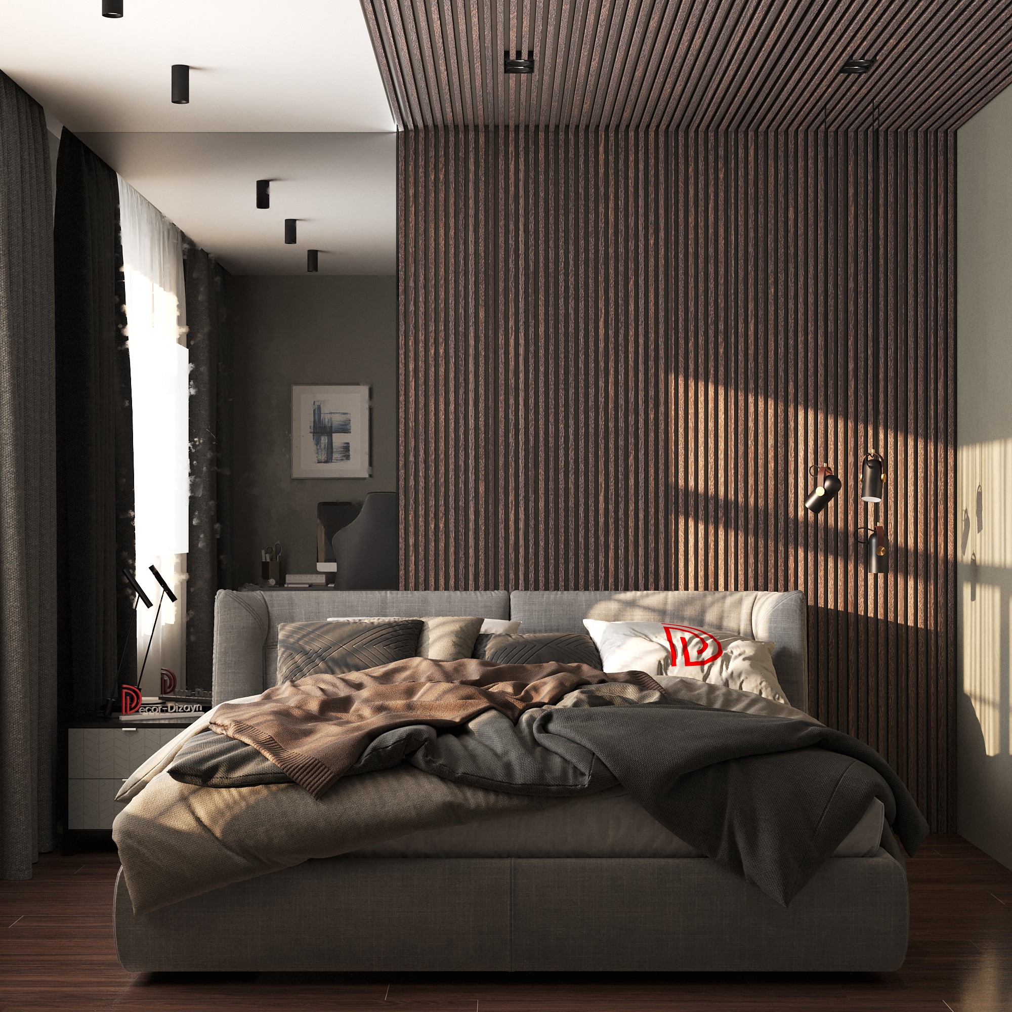 Рейка декоративная Decor-Dizayn 622-93SH 3000×20×20 фото в интерьере