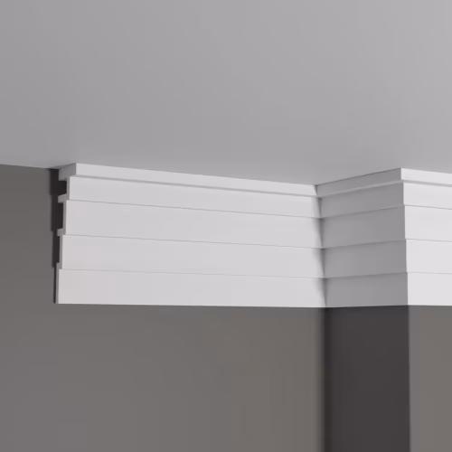 Потолочный плинтус под покраску Decor-Dizayn Грани DD514 2000×43×120