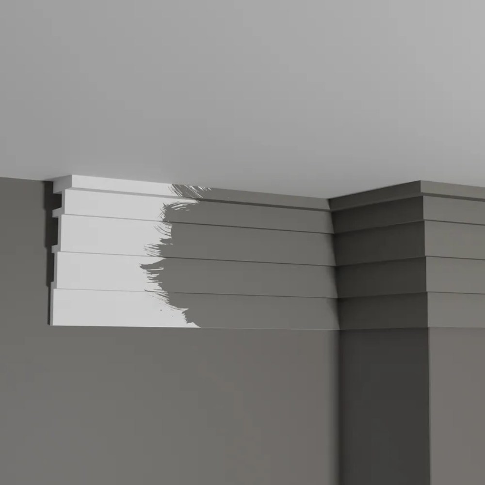 Потолочный плинтус под покраску Decor-Dizayn Грани DD514 2000×43×120