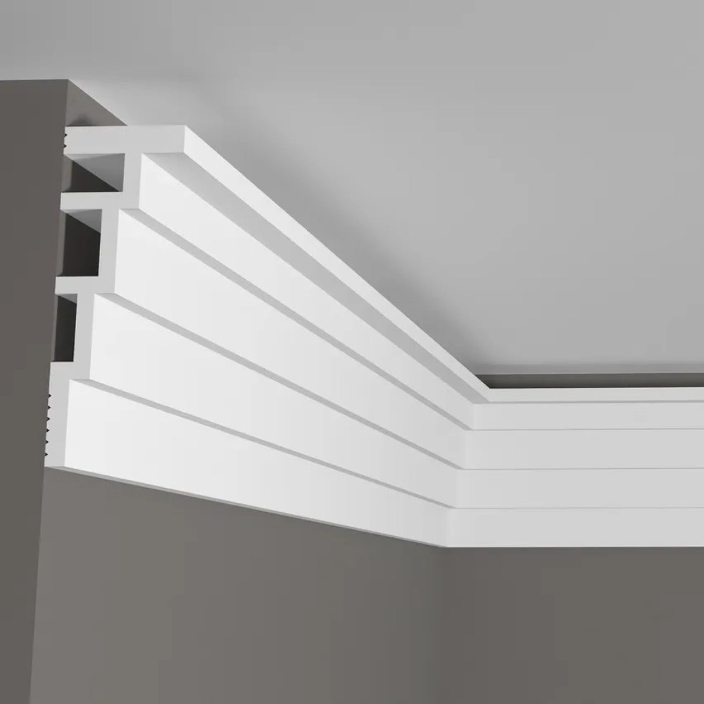 Потолочный плинтус под покраску Decor-Dizayn Грани DD514 2000×43×120