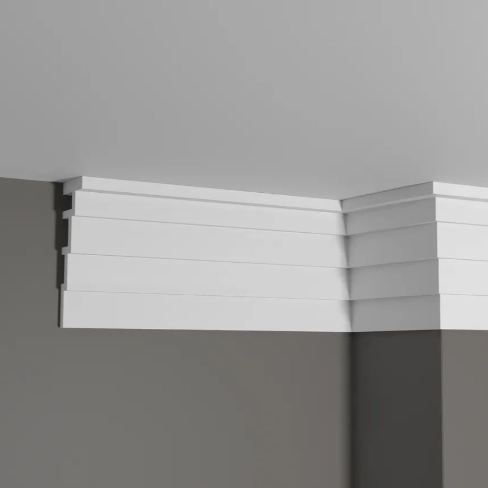 Потолочный плинтус под покраску Decor-Dizayn Грани DD514 2000×43×120