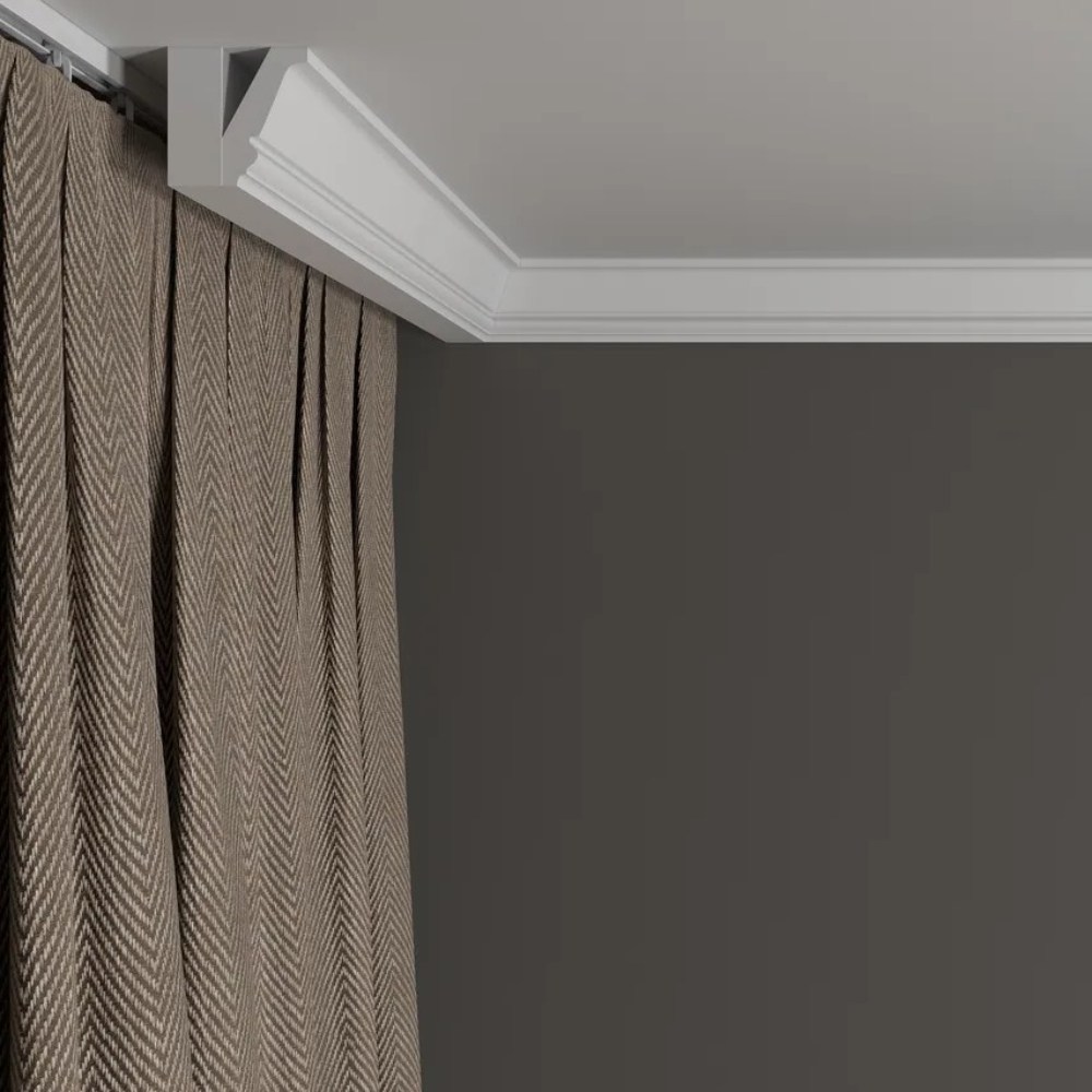 Потолочный плинтус под покраску Decor-Dizayn DD24 2000×24×39 фото в интерьере