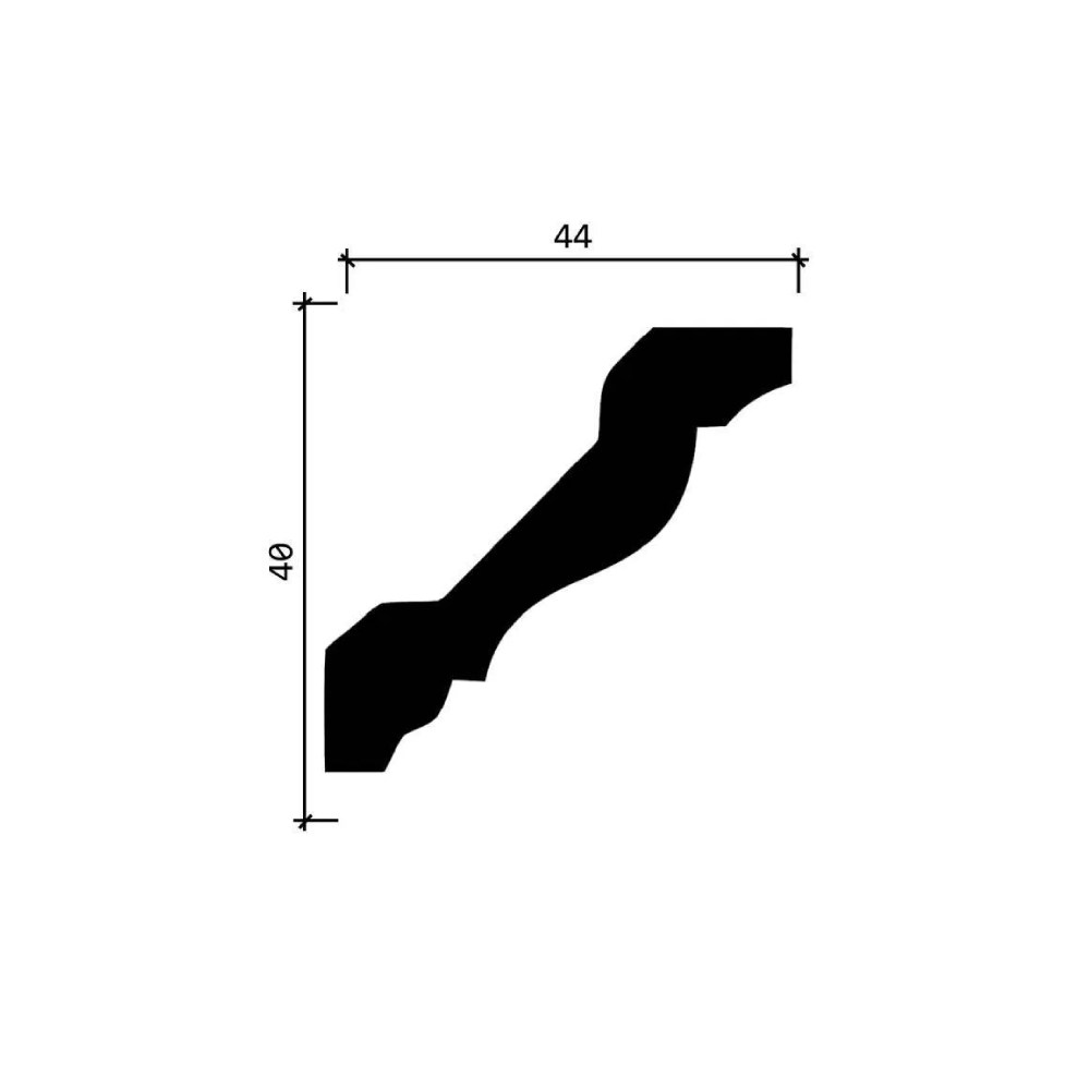 Потолочный плинтус под покраску Decor-Dizayn DD21 2000×44×40