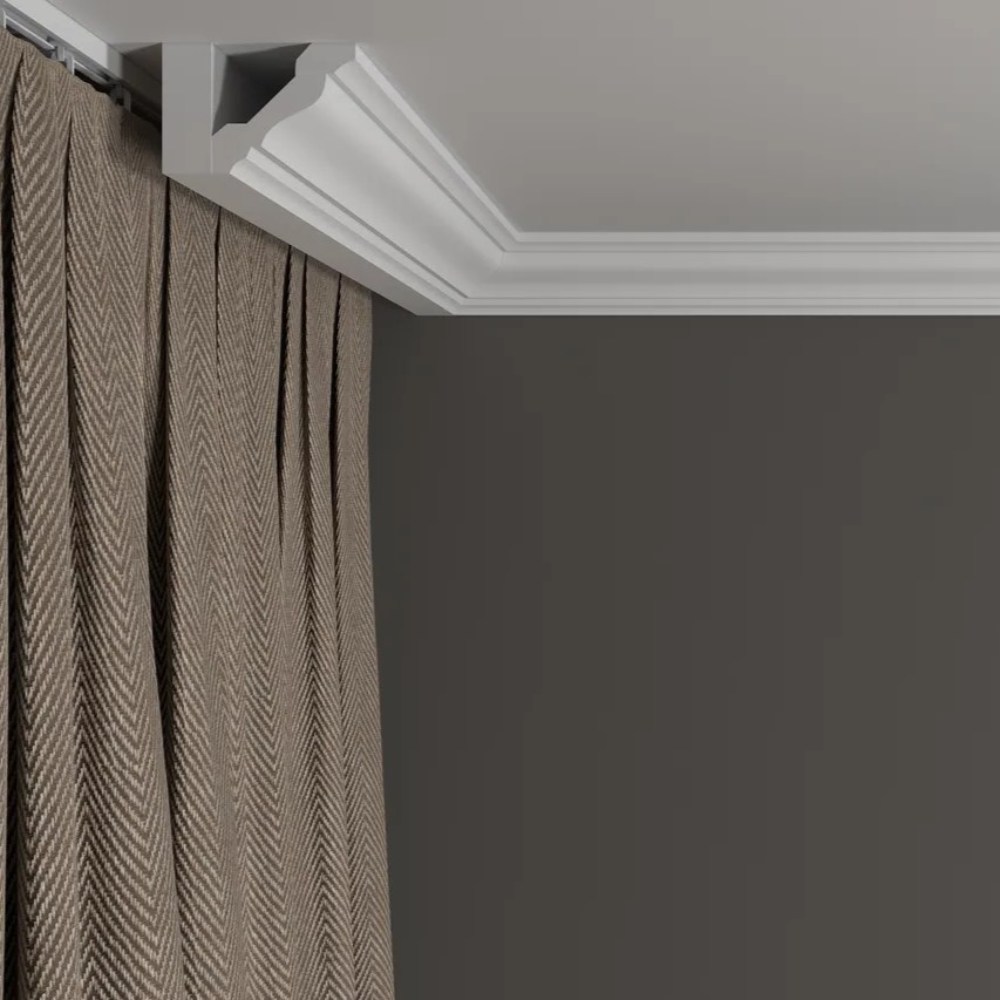 Потолочный плинтус под покраску Decor-Dizayn DD21 2000×44×40 фото в интерьере