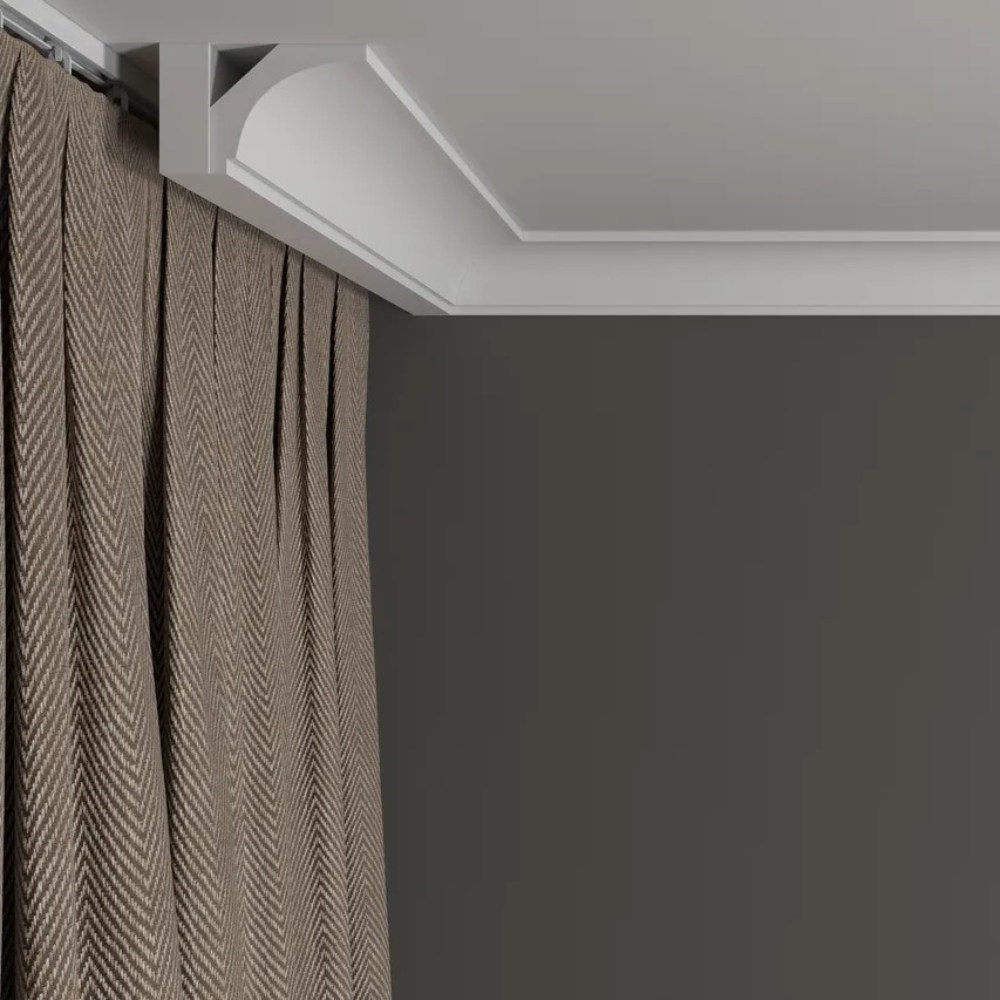 Потолочный плинтус под покраску Decor-Dizayn DD13 2000×48×40 фото в интерьере