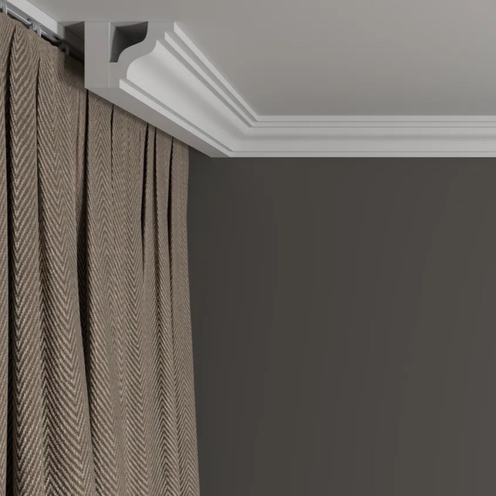 Потолочный плинтус под покраску Decor-Dizayn DD28 2000×40×41 фото в интерьере