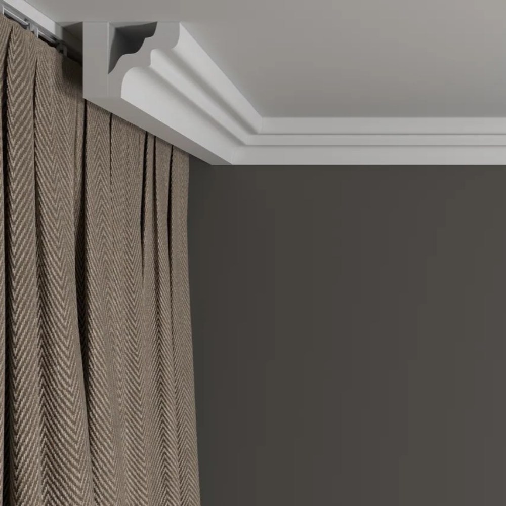 Потолочный плинтус под покраску Decor-Dizayn DD39 2000×42×46 фото в интерьере