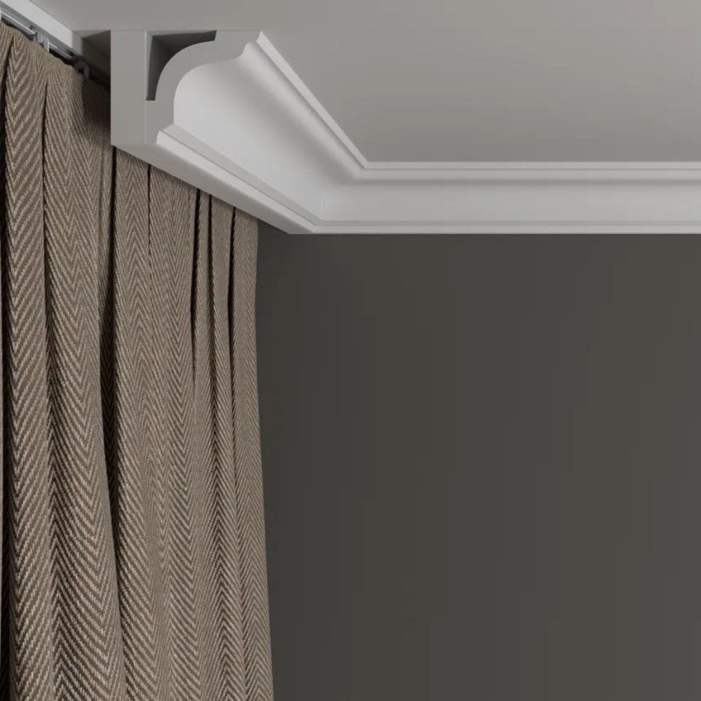 Потолочный плинтус под покраску Decor-Dizayn DD42 2000×50×50 фото в интерьере