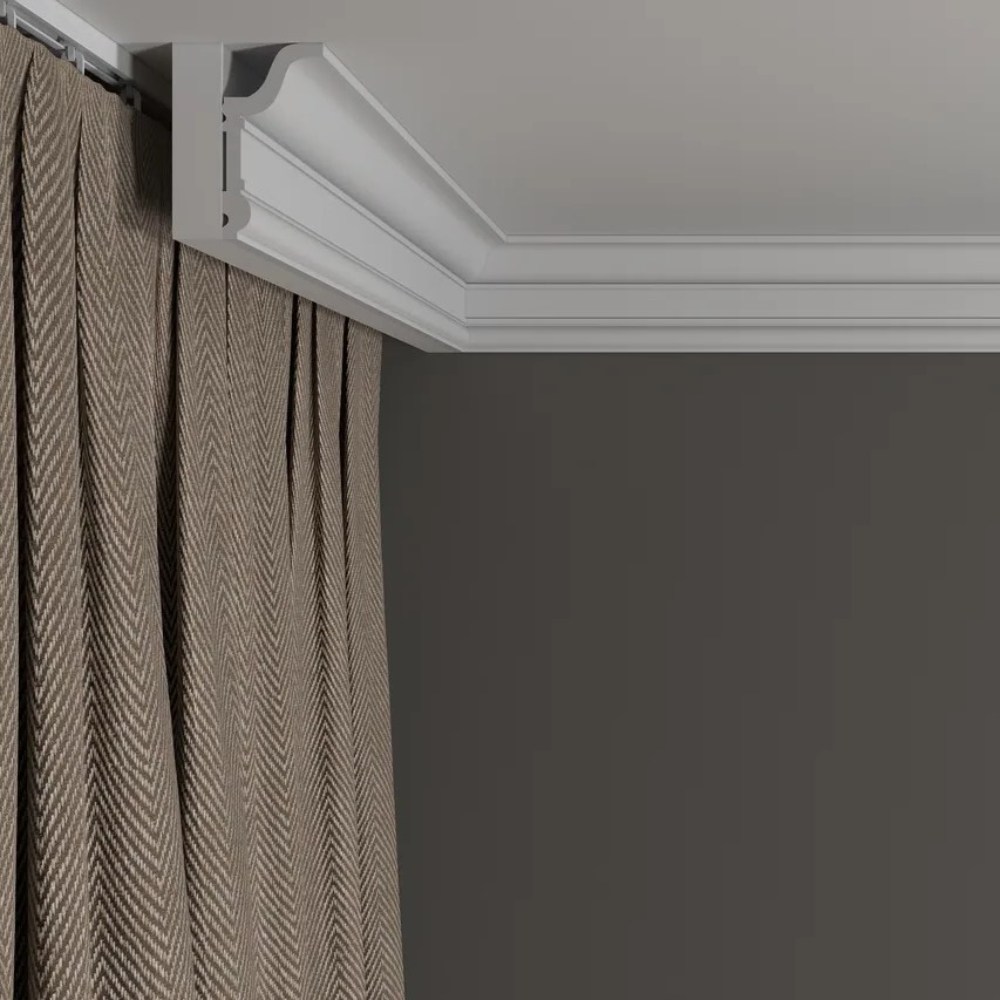 Потолочный плинтус под покраску Decor-Dizayn DD501 2000×31×59 фото в интерьере