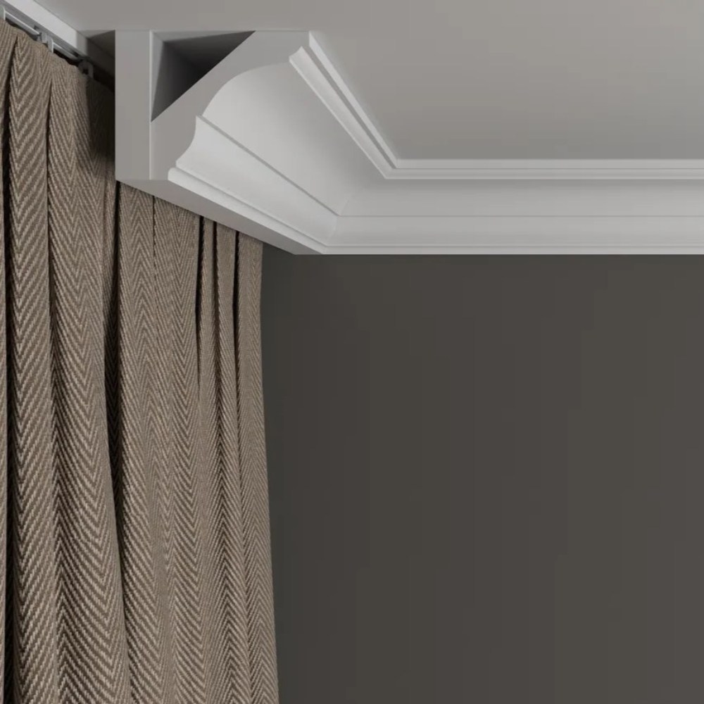 Потолочный плинтус под покраску Decor-Dizayn DD17 2000×69×65 фото в интерьере