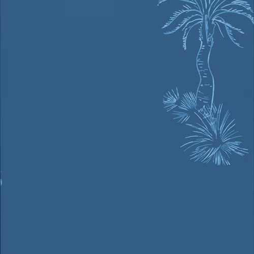 Обои Paint and Paper Library Tresco Lighthouse Palm Blue Pearl 0393LPBLUEP