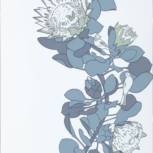 Обои Paint and Paper Library Tresco Protea Trail Blues 0393PTBLUES