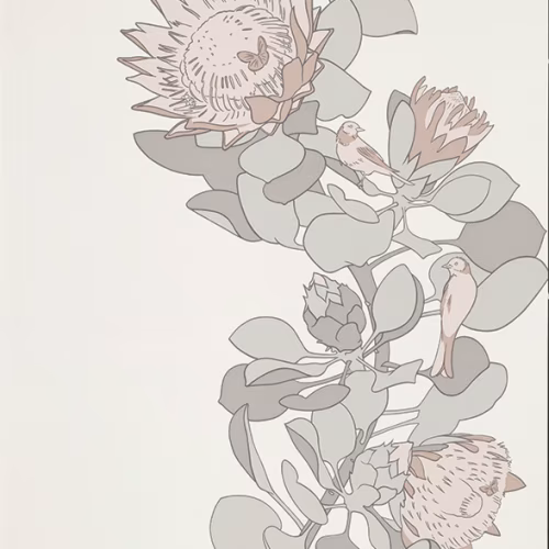 Обои Paint and Paper Library Tresco Protea Trail Salt 0393PTSALTZ