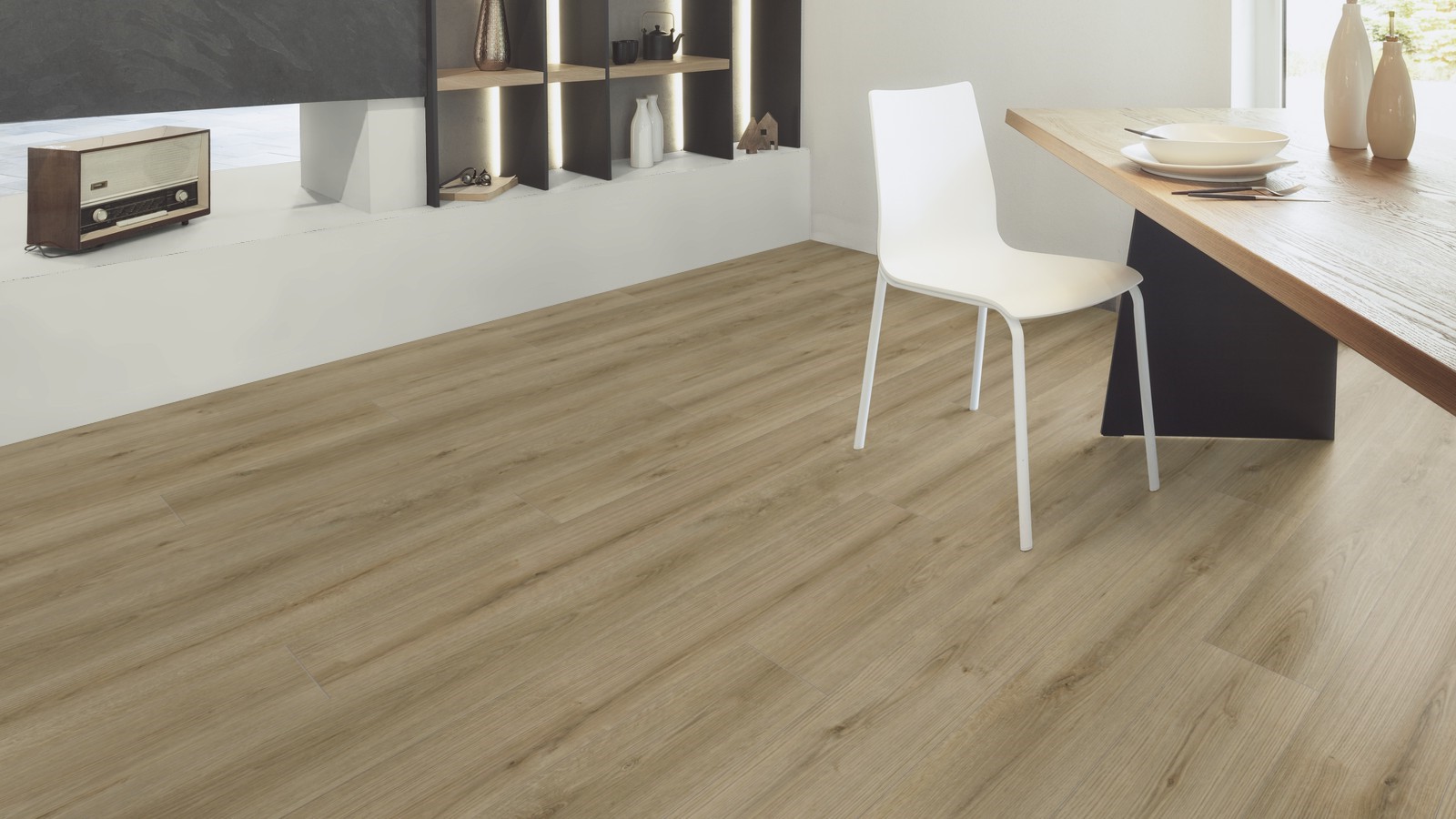 Ламинат Kaindl Natural Touch Стандартная доска Дуб Тренд К4421 RI 1383×193×8 фото в интерьере