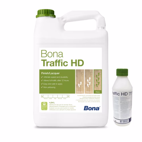 Паркетный лак Bona Traffic HD 2K полиуретановый на водной основе полуматовый 4,95 л
